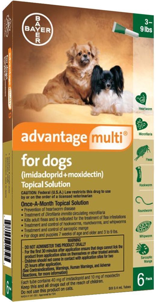 Advantage Multi for Dogs 6 doses 3-9 lbs (Green) 1