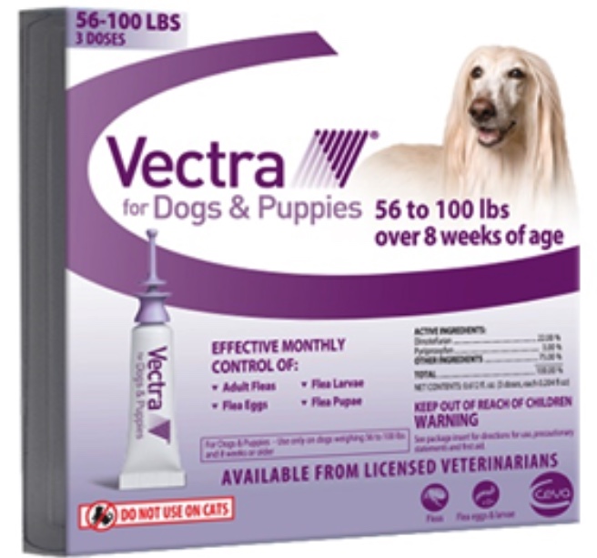 Vectra para Perros 3 dosis para perros y cachorros de 56 a 100 libras 1