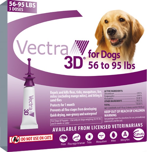Vectra 3D 3 doses for dogs 56-95 lbs (Purple) 1