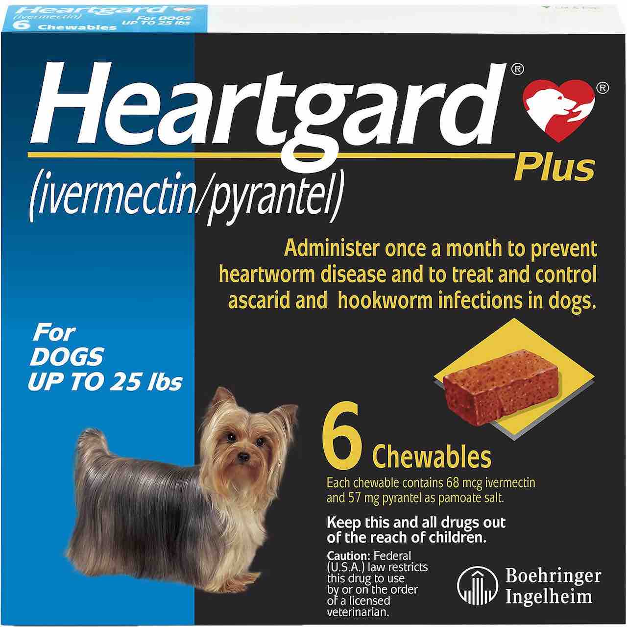 Heartgard Plus Chewables 6 doses for dogs up to 25 lbs (Blue) 1