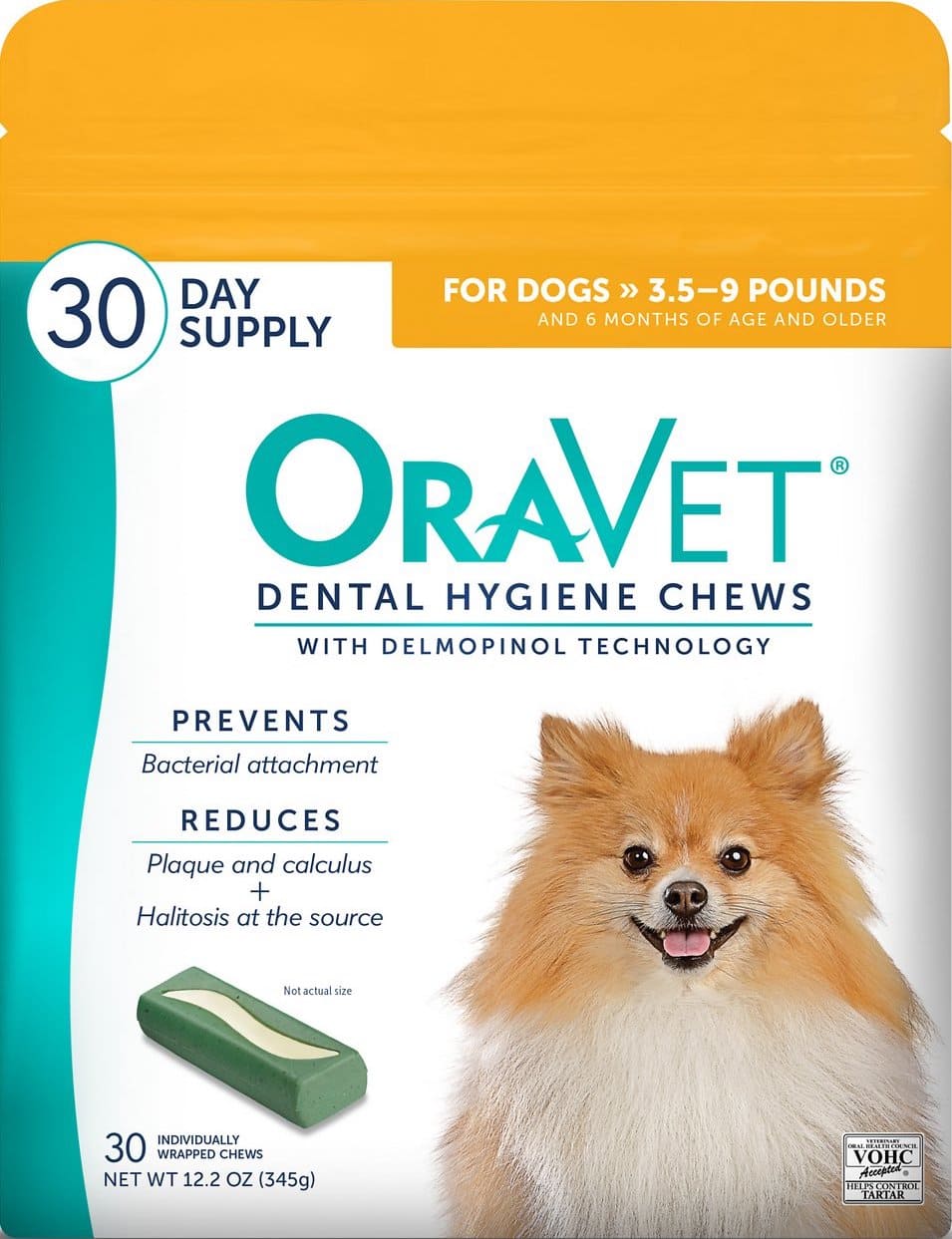 OraVet Dental Hygiene Chews 30 chews for dogs 3.5-9 lbs (Orange) 1