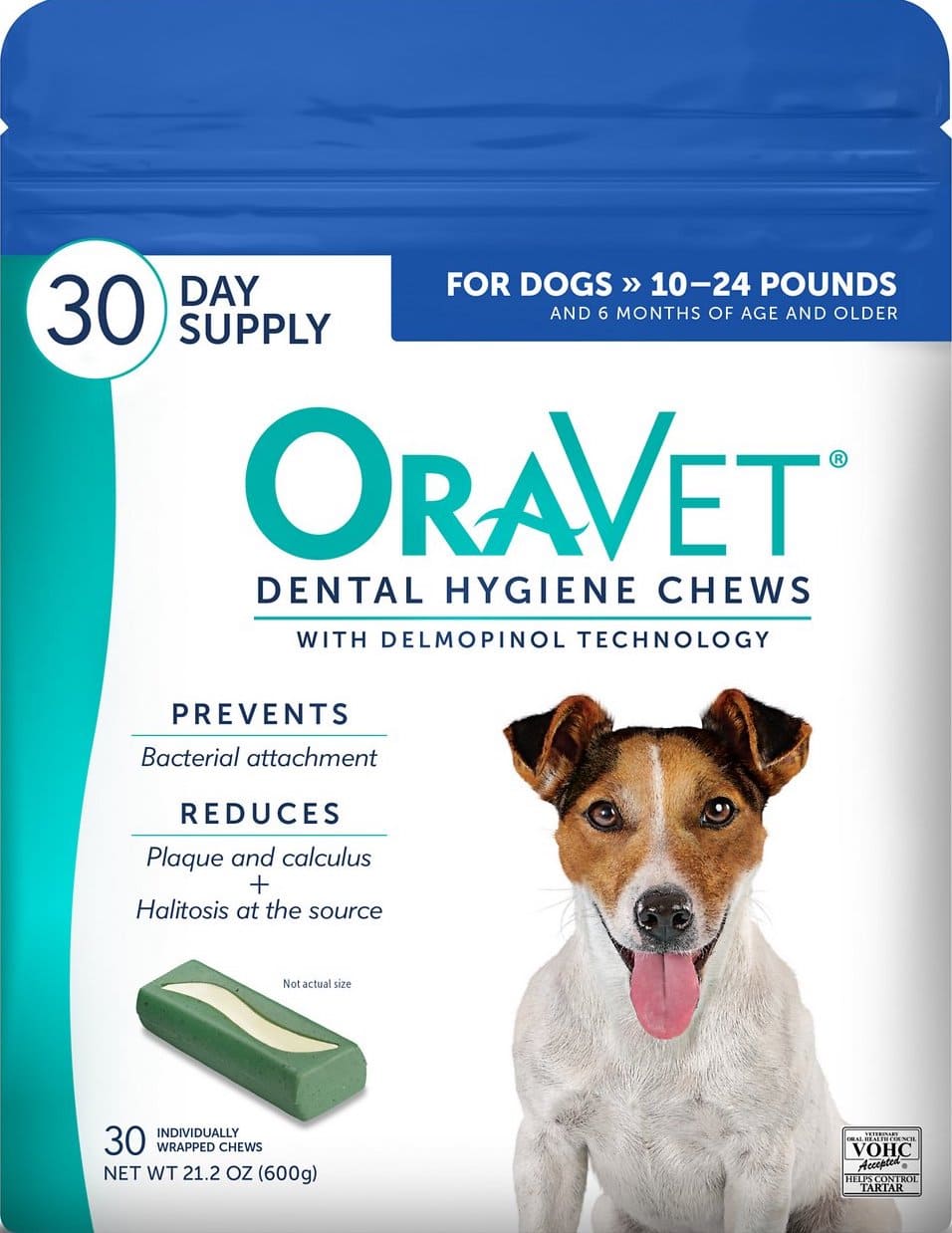 OraVet Dental Hygiene Chews for dogs 10-24 lbs (Blue) 30 chews 1