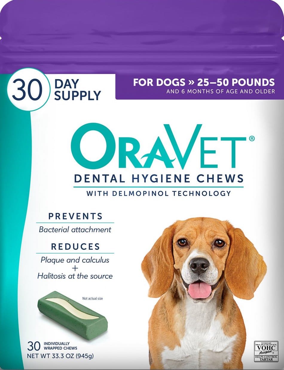 OraVet Dental Hygiene Chews 30 chews for dogs 25-50 lbs (Purple) 1