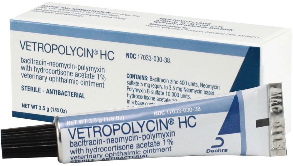 Vetropolycin HC Ophthalmic Ointment 1/8 oz (3.5 g) 1