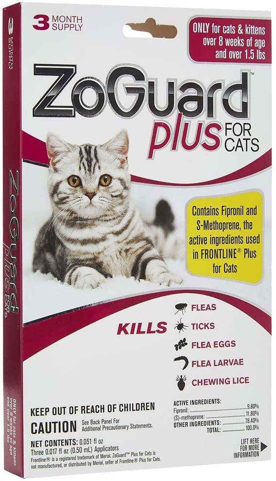 ZoGuard Plus para Gatos y Gatitos 3 dosis para gatos y gatitos de más de  1.5 libras 1
