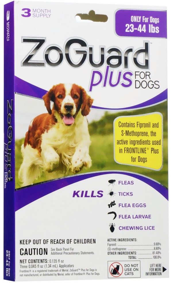 ZoGuard Plus for Dogs 23-44 lbs (Purple) 3 doses 1