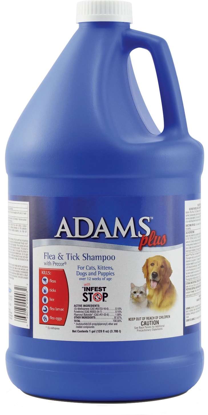 Adams Plus Champú Antipulgas y Antigarrapatas con Precor 1 galón 1