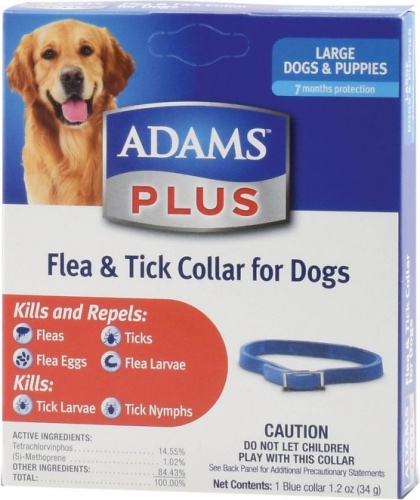 Adams Plus Collar Antipulgas y Antigarrapatas para Perros for large dogs (fits necks up to 25 inch) 1 collar azul 1