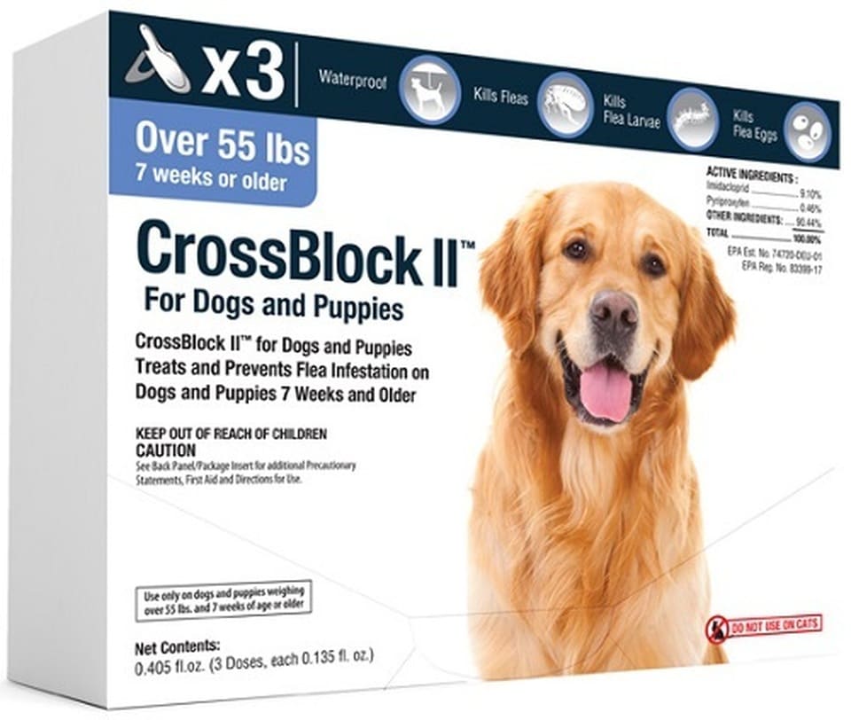 CrossBlock II para Perros para perros y cachorros de más de 55 libras 3 dosis 1