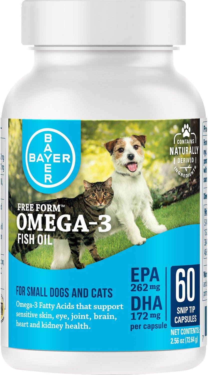Free Form Omega-3 Snip Tips para perros pequeños y gatos 60 cápsulas 1