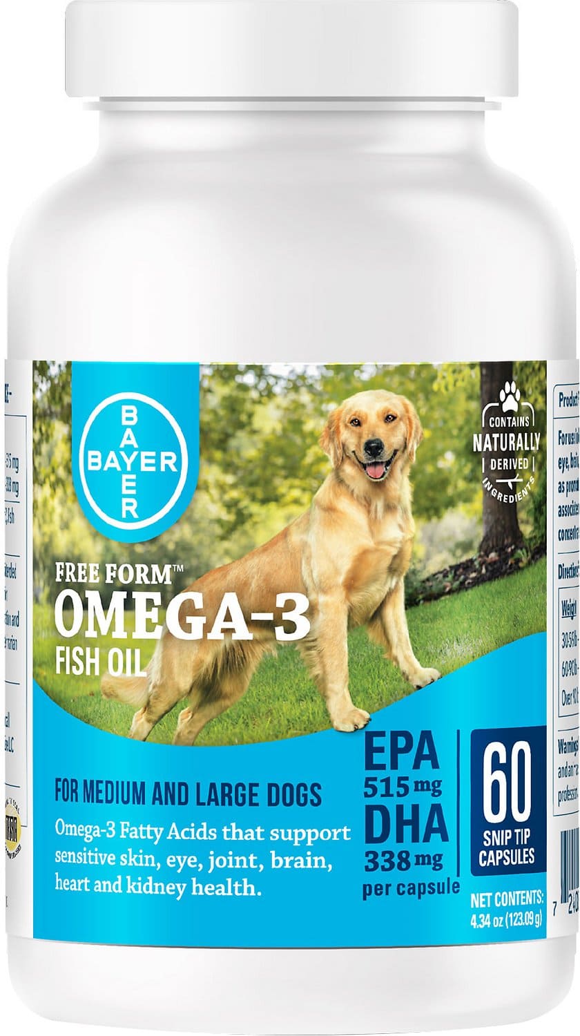 Free Form Omega-3 Snip Tips para perros medianos y grandes 60 cápsulas 1
