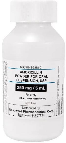 Amoxicillin for Oral Suspension 250 mg/5 ml 80 ml 1