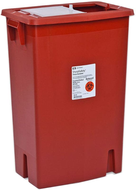 Large Volume Sharps Containers 18 gallon with sliding lid 1