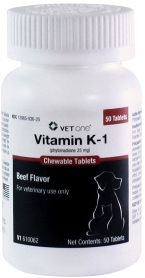 Vitamin K-1 Comprimidos Masticables 25 mg Beef 50 chewable tablets 1