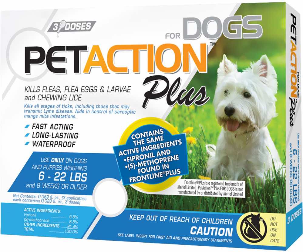 PetAction Plus for Dogs 3 doses 6-22 lbs (Blue) 1