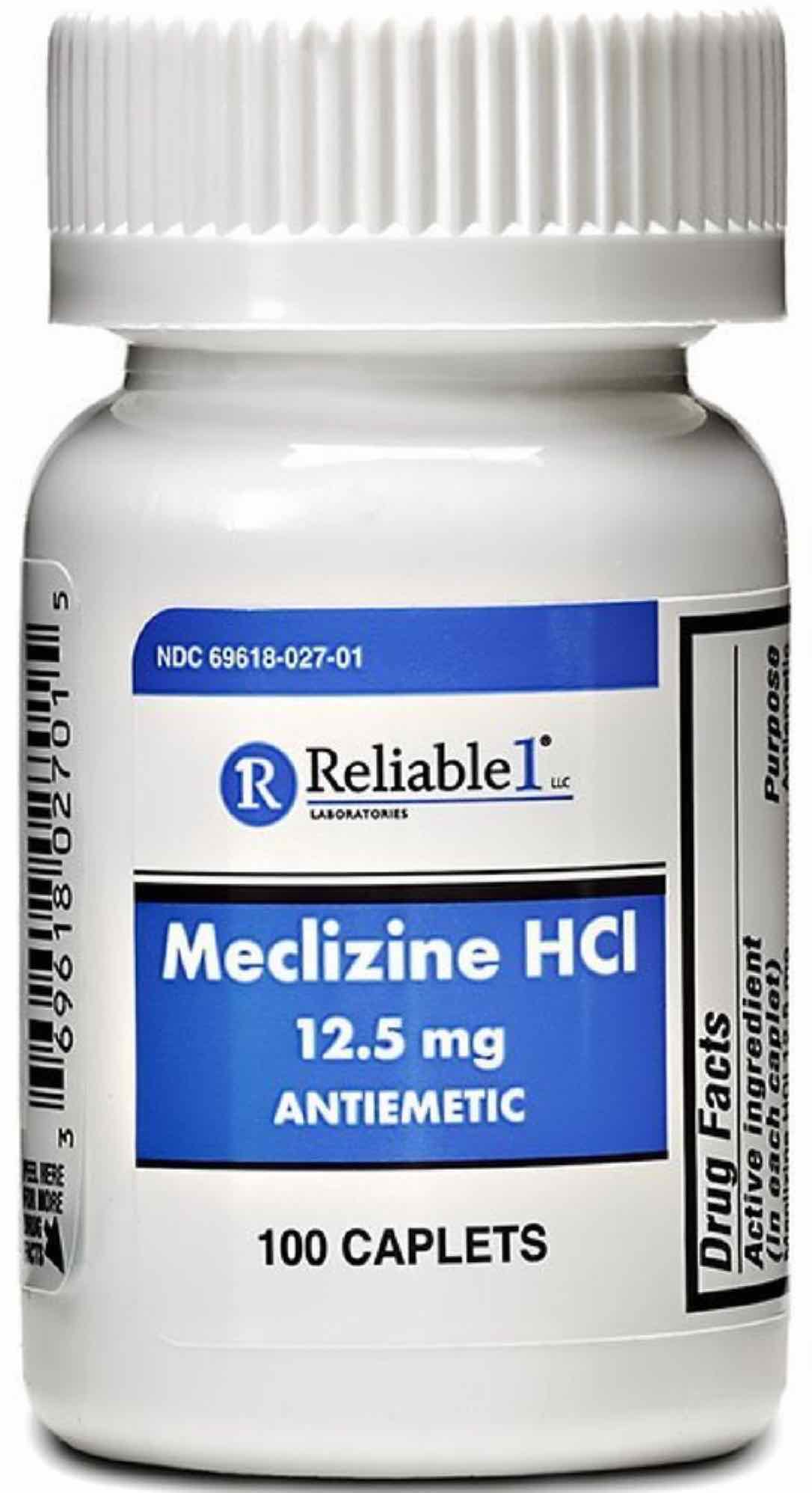 Meclizine 12.5 mg 100 caplets 1