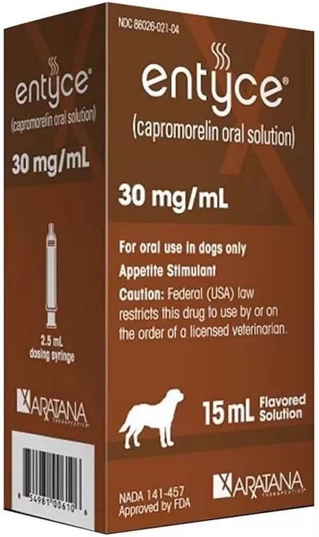 Entyce Capromorelin Oral Solution 30 mg/ml 15 ml 1