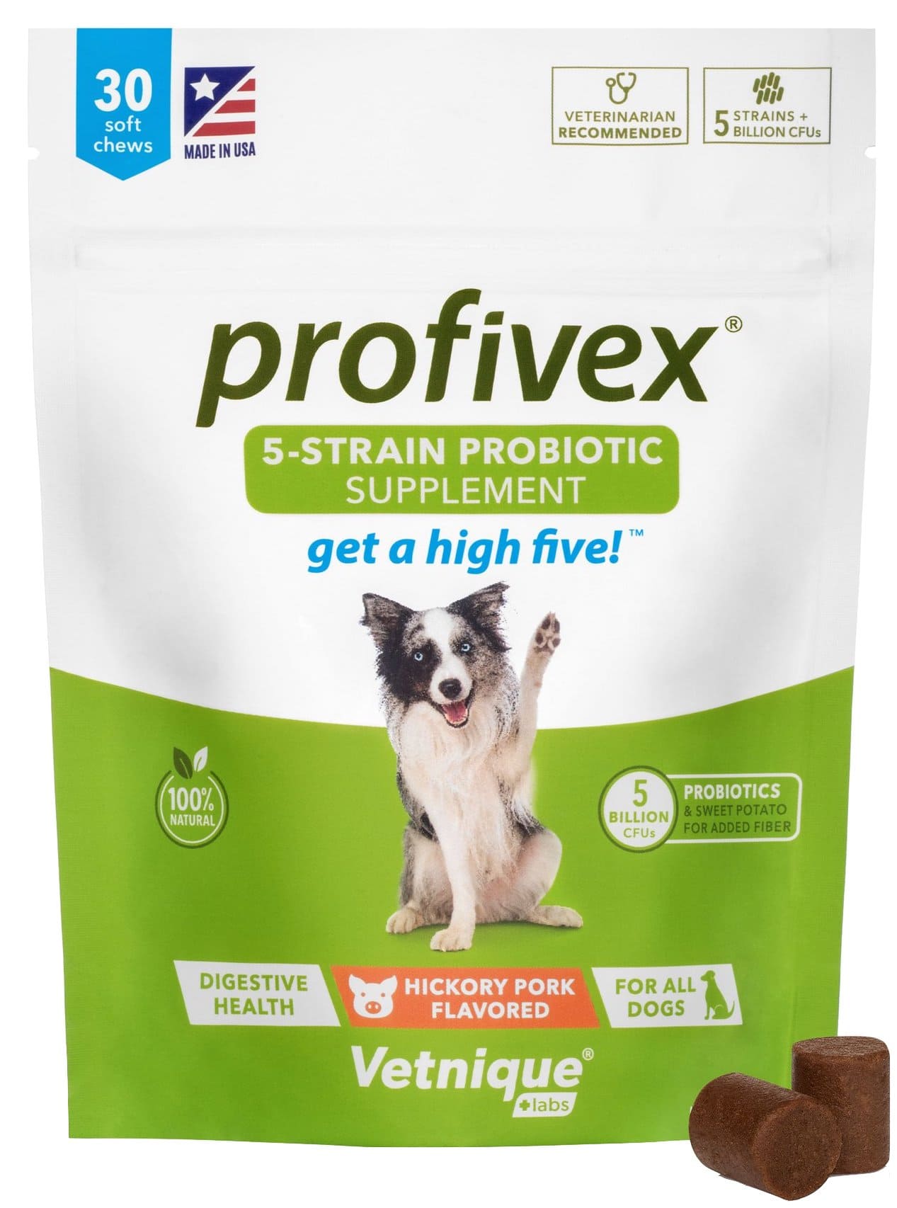 Profivex Five Strain Probiotic Soft Chews 30 count Hickory Pork 1