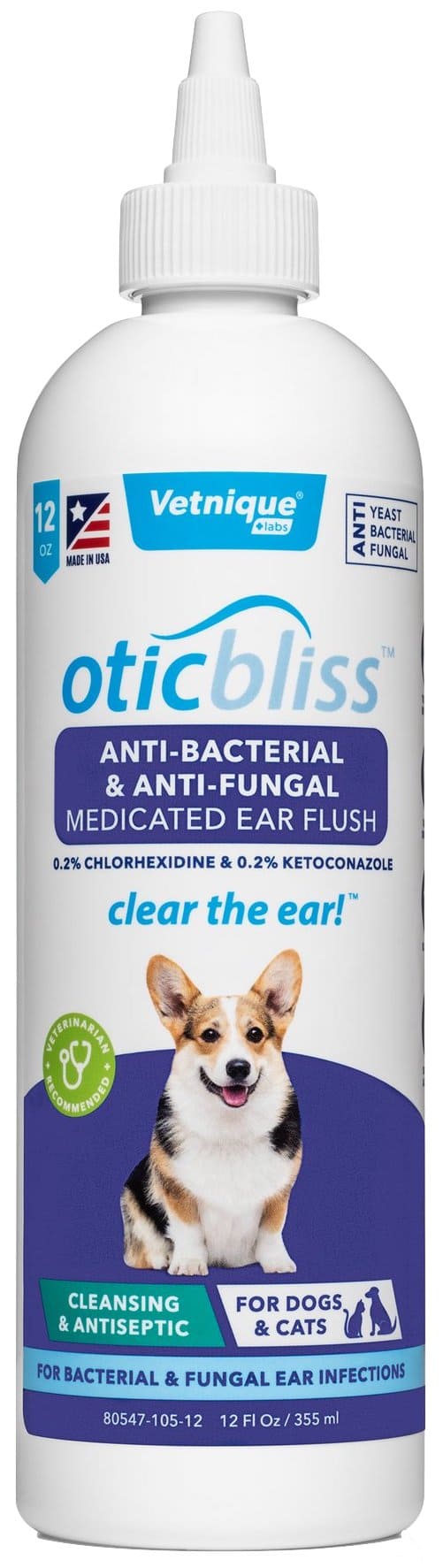 Oticbliss Anti-Bacterial & Anti-Fungal Medicated Ear Flush 12 oz 1