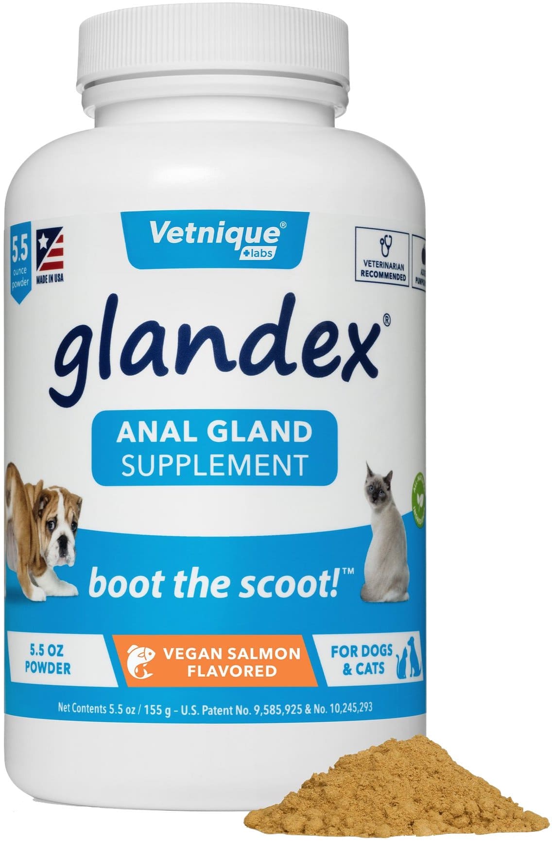 Glandex Anal Gland Supplement Powder 5.5 oz Vegan Salmon 1