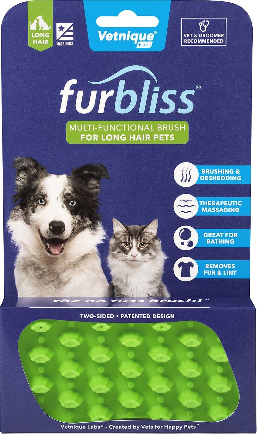 Furbliss Multi-Functional Brush for Pets 1 count with long hair (Green) 1