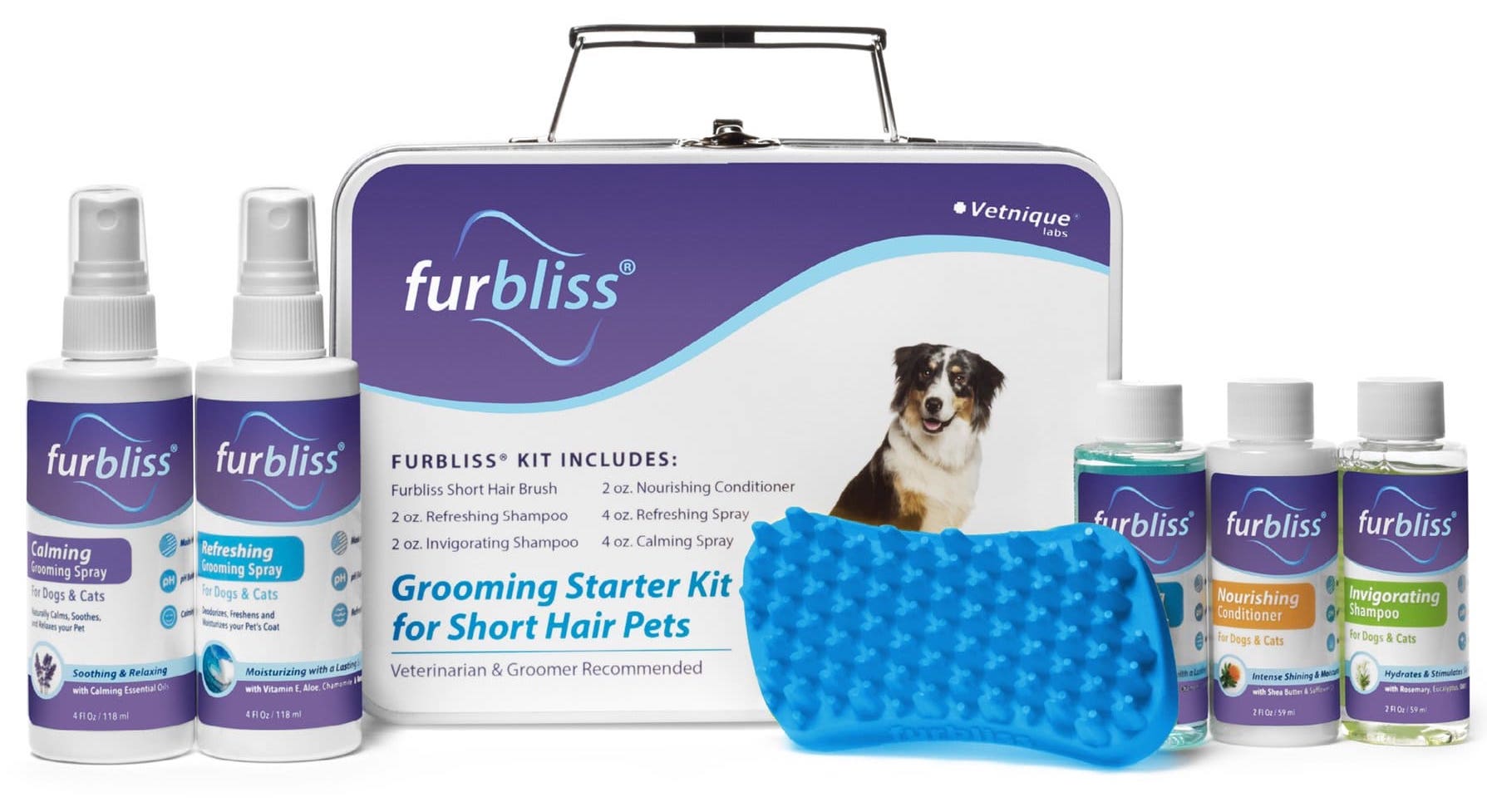 Furbliss Grooming & Bathing Kit for pets with short hair 1 count 1