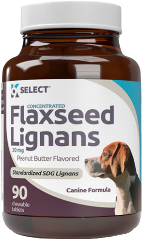 K9 Select Flaxseed Lignans 90 chewable tablets Peanut Butter 20 mg 1