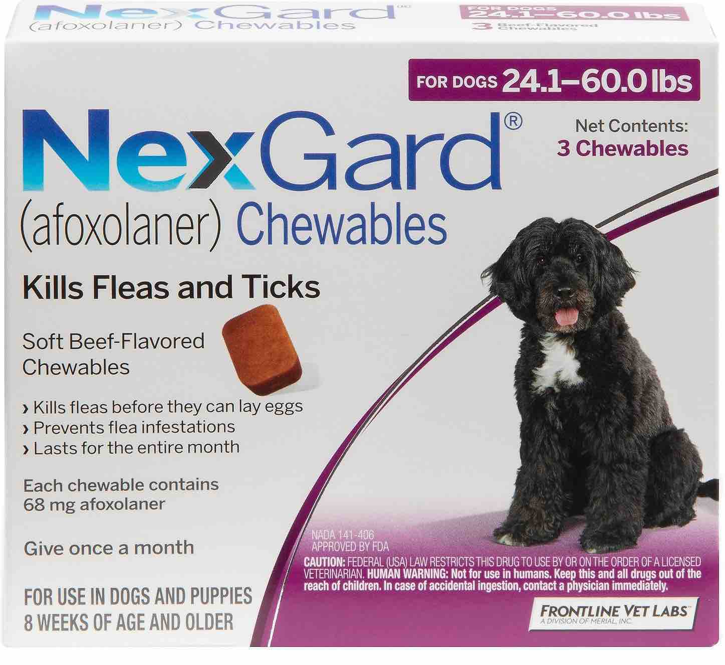NexGard 3 chewables for dogs 24.1-60 lbs (Purple) 1