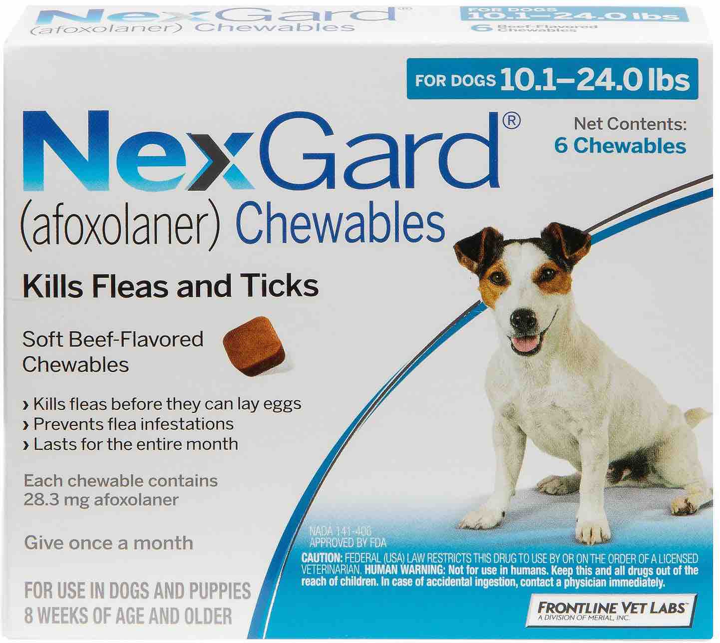 NexGard 6 chewables for dogs 10.1-24 lbs (Blue) 1