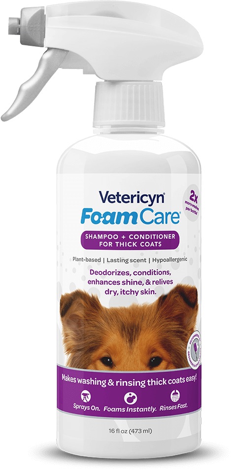 Vetericyn FoamCare Shampoo & Conditioner for Thick Coats